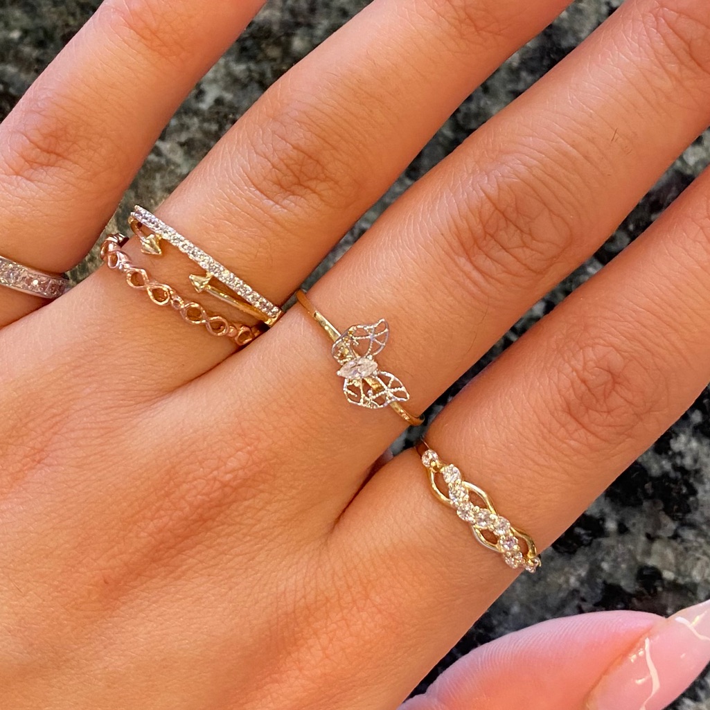 New 10k Gold Dainty Butterfly Ring
